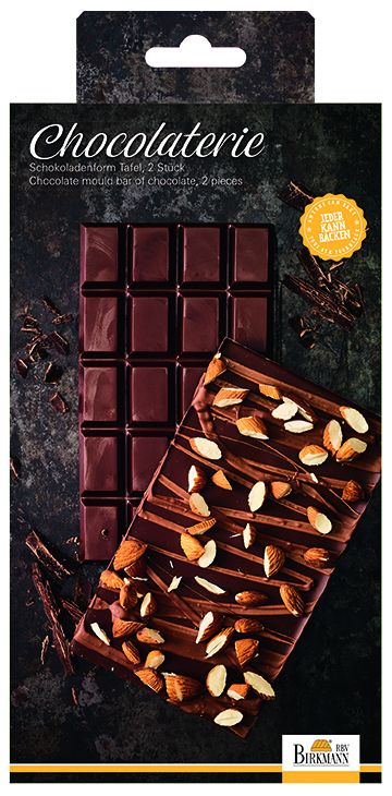 Pralinen- und Schokoladenförmchen "Tafel" 2-tlg